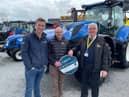 At last year’s Balmoral Show, (left to right), Timothy Hamill of Granville Ecopark, Rev Kenny Hanna, PCI’s Rural Chaplain, and Wilbert Murdock of Burkes of Cornascriebe.