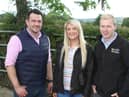 Attending the recent Aberdeen-Angus farm walk, hosted by Fivemiletown breeder Ian Browne: l to r: Peter Lamb, Richhill; Ellie Reilly, Armoy and Gareth Beacom, CAFRE.