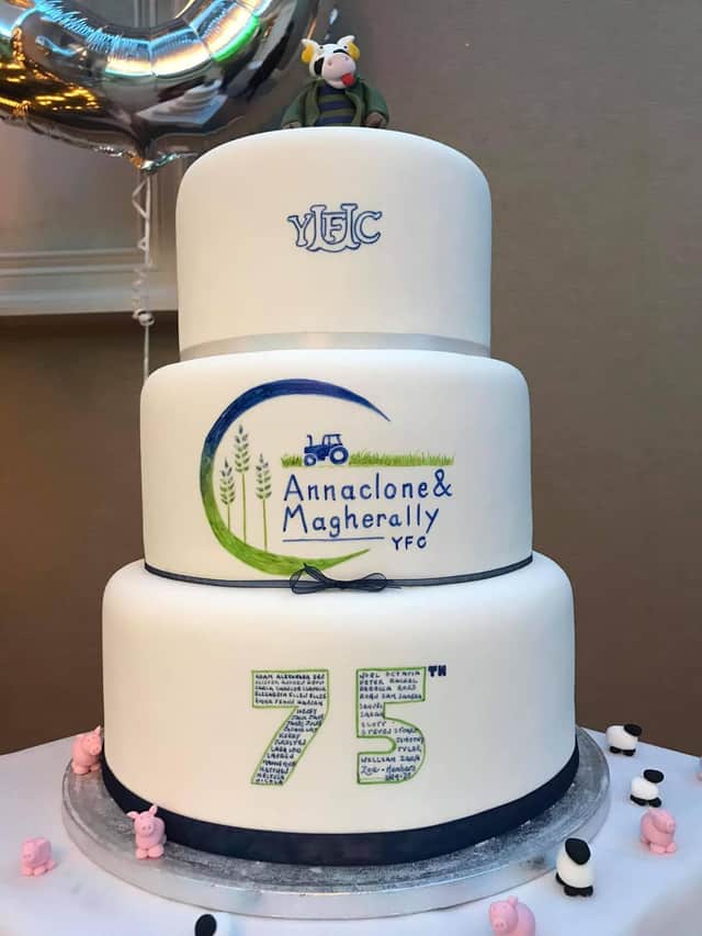 75th anniversary dinner cake made by past club member Alex Woods