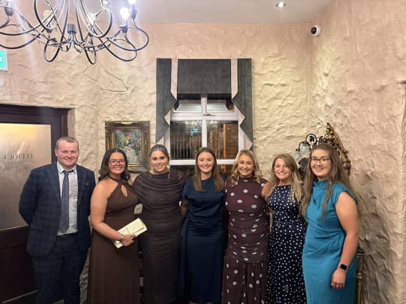 Co Antrim Young Farmers' Club committee (from left to right) Gareth Baird, Erin Crawford, Amy McMullan, Emma Knox, Ruth Morrow, Laura Murray, Courtney McMullan.
