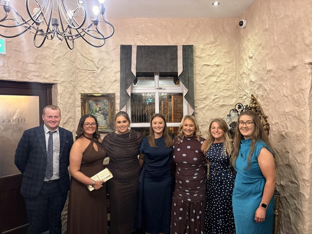 Co Antrim Young Farmers' Club committee (from left to right) Gareth Baird, Erin Crawford, Amy McMullan, Emma Knox, Ruth Morrow, Laura Murray, Courtney McMullan.