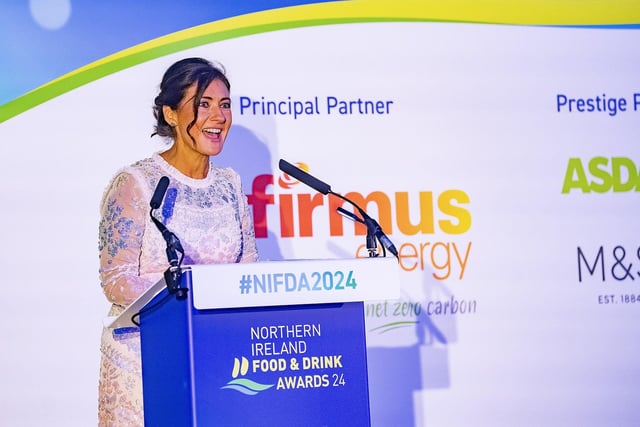 BBC NI presenter Jo Scott was MC for the evening at the 2024 Northern Ireland Food and Drink Awards.