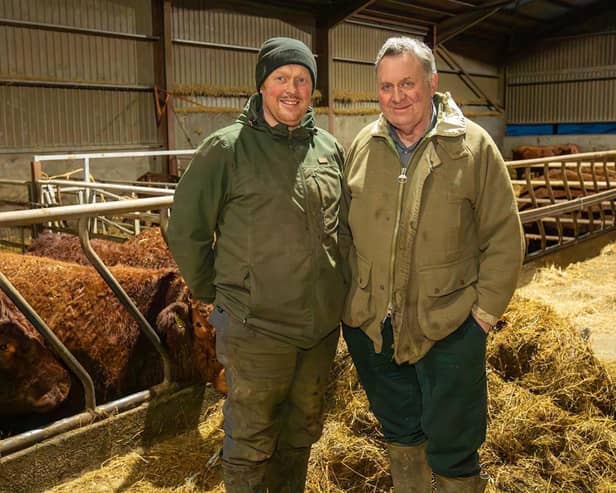 Pete and son David Watson of Darnford Farm, Banchory are set to appear in the video. (Pic: RSABI)