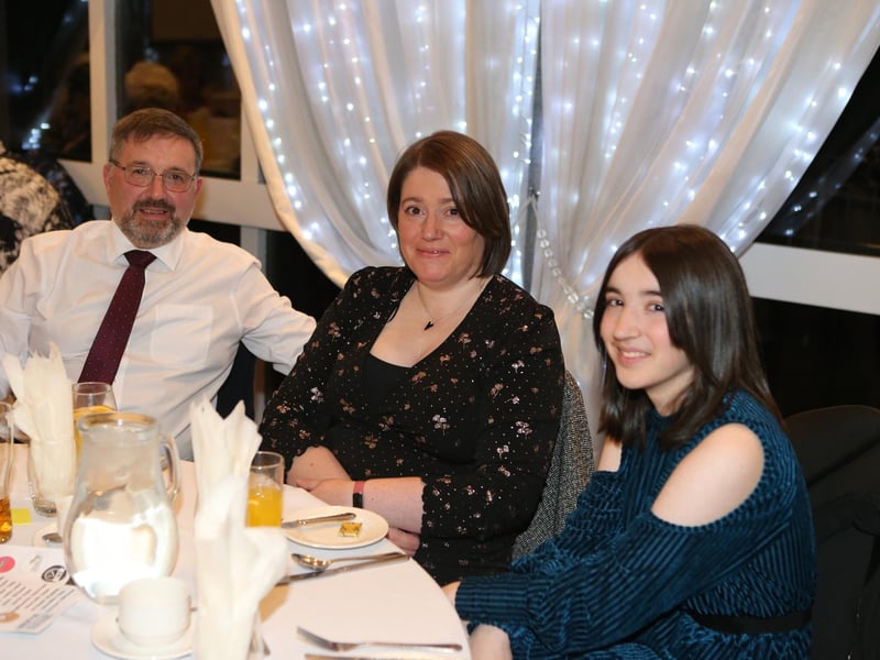 Robin Swann MP and his family at the recent Kells and Connor anniversary dinner. Picture: Steven McAuley