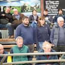 Buyers around the salering at Holstein NI’s bull sale, held at Kilrea Mart. Picture: John McIlrath