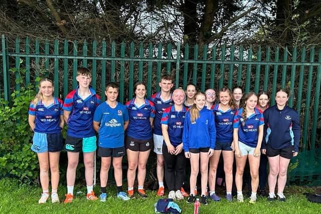 Coleraine YFC's junior and senior teams at the tag rugby heats, where the junior team progressed to