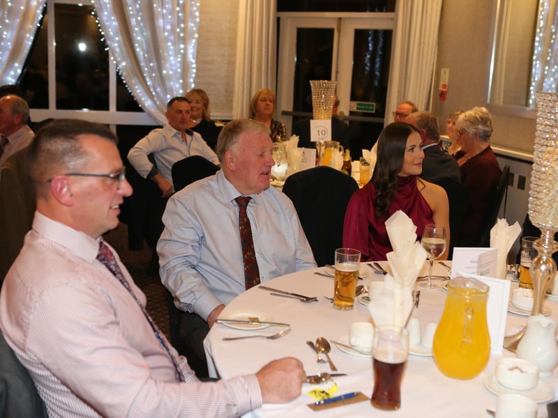 Sharing good memories of being in Young Farmers at the recent Kells and Connor anniversary dinner. Picture: Steven McAuley