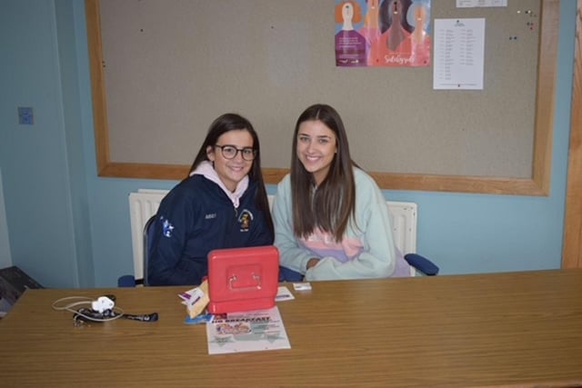Meghan McIntyre and Victoria Bradley Louise McFetridge during the Garvagh YFC big breakfast and car wash which was held recently