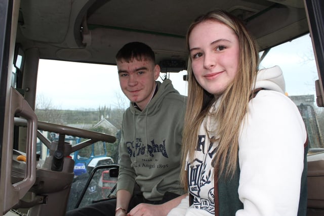 Benjamin Ervine and Aimee Hughes arrive for the tractor run last Saturday