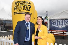 YFCU president, Stuart Mills with Stephanie Berkeley, manager of the Farm Safety Foundation. Picture: YFCU