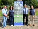 Attending the launch of Sheep NI 2023, l to r: Alastair Armstrong, National Sheep Association; Karla Hedley, Provita; Edward Adamson, National Sheep Association and Owen Kelly, Provita. Picture: Richard Halleron