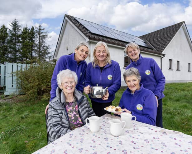 Rural Health Partnership received National Lottery funding to install solar panels on their centre in 2022. Pictured are staff, volunteers and participants at Rural Health Partnership, left to right, top row: Doreen Martin, Molly Smyth and Teresa Nugent. Left to right, bottom row: Bronagh Murphy and Bridie Teggart. Picture: Submitted