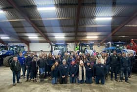 Members in front of some of Hunniford's fleet. Picture: Bleary YFC