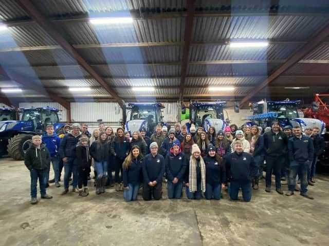 Members in front of some of Hunniford's fleet. Picture: Bleary YFC