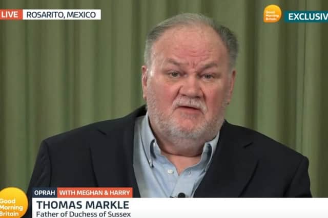 Mr Markle said he was 'very disappointed' about the tell-all interview (Photo: ITV)