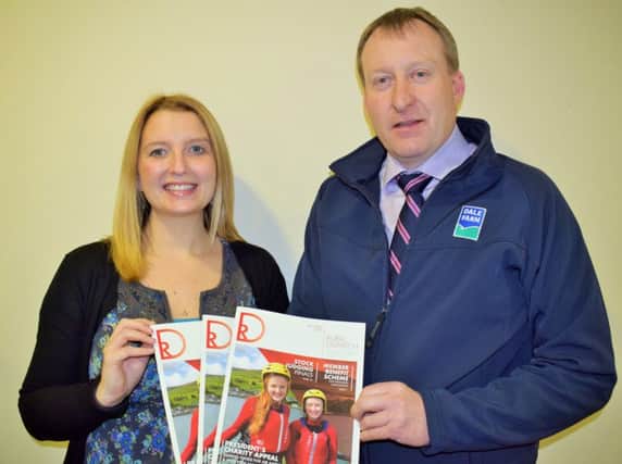 Announcing the new sponsorship of the YFCU official magazine Rural Dispatch is YFCU events manager Gillian McKeown and Neville Graham, head of farmer services from Dale Farm