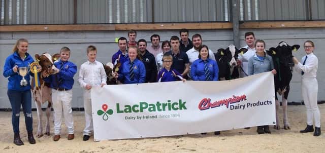 Members of the Northern Ireland Holstein Young Breeders' Club and young members from the Ulster Ayrshire Club pictured at the All Breeds All Britain Calf Show held in Malvern. They were sponsored by Lacpatrick.