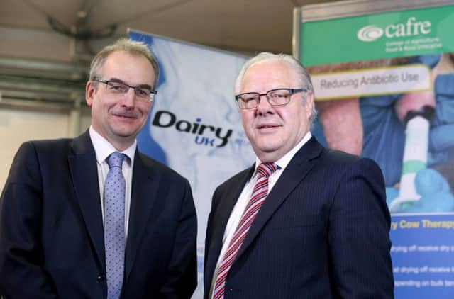 CAFRE Director Martin McKendry and Director Dairy UK Dr Mike
Johnston MBE welcome todays announcement of the new farm productivity initiative.