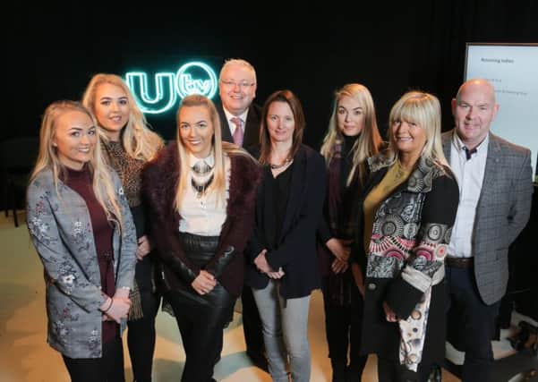 Pictured at the recent UTV 2018 programme launch are the McGovern Family from Clogher, who are taking part in this years series of Rare Breed 'A Farming Year which starts on UTV on Wednesday 10th January at 8pm.  From left to right are Orlagh, Eimear, and Caoimhe McGovern, UTV Reporter Mark McFadden who narrates the series, Kelda Crawford-McCann, Managing Director of independent production company Crawford McCann who produce the series, and Clodagh, Roisin and Sean McGovern.