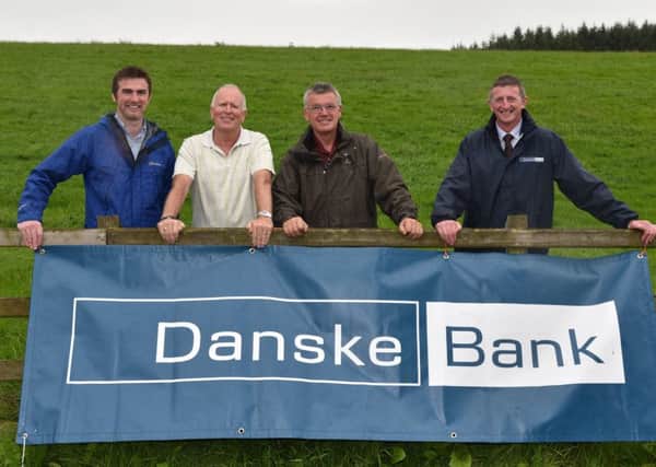 Pictured at the launch of the Conference are UGS members (from left)  Dr Steven Morrison (Competition Organiser), George Reid (Secretary)  and Charlie Kilpatrick (Treasurer) with Robert McCullough, Head of Agri-business, Danske Bank