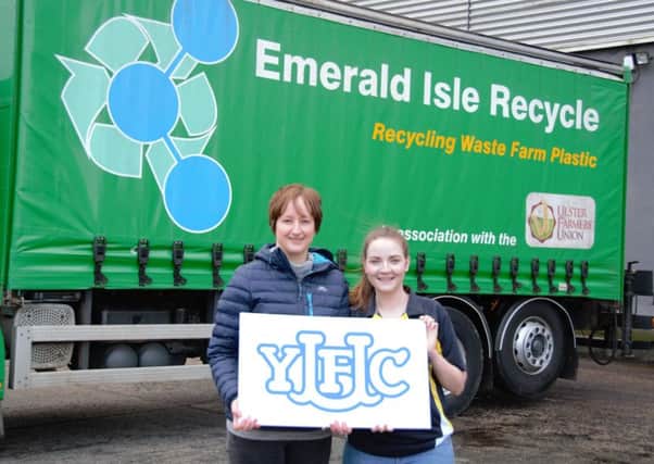 Helen Livingston from Emerald Isle Recycle who are the continued sponsor of the YFCU photography competition for 2018, is pictured with YFCU programmes officer Hannah McKeown