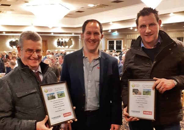 Silage competion winners: Robert McCrea, Fivemiletown (Beef and Sheep winner) Steven Johnston (Fermanagh UFU County Chairman), Johnny Wilson, Churchill (Dairy winner).