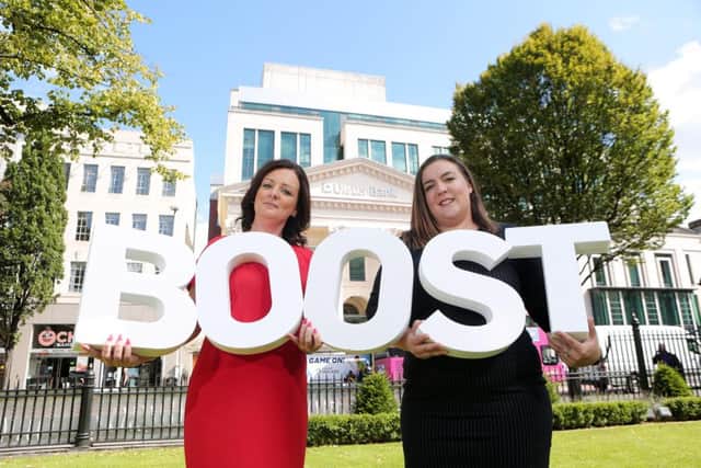 Caption: Lisa McCaul (left) and Cara Taylor, both Growth Enablers at Ulster Bank, kick off the major new series of events across Northern Ireland intended to support entrepreneurs.

Press release
20th September 2017

Ulster Bank supporting entrepreneurship across NI with series of Boost events
 
Ulster Bank is further supporting entrepreneurship across Northern Ireland, taking its Boost initiative on the road to eight local areas over the coming months. 

Ã¢Â¬ÃœBoost BitesÃ¢Â¬" Ã¢Â¬ a series of free-to-attend growth-focused events Ã¢Â¬ will cover topics including exporting, leadership and digital marketing.
 
The first event in Ulster BankÃ¢Â¬"s Boost Bites roadshow will take place at the Millennium Forum, Derry~Londonderry, on September 27. A further seven events are scheduled to take place including events in Cookstown, Bangor, Enniskillen, Coleraine, Lisburn, Templepatrick and Newry.
 
Lisa McCaul, Business Growth Enabler for the north of Northern Ireland at Ulster Bank, explains: Ã¢Â¬SUlster Bank Boost was created t