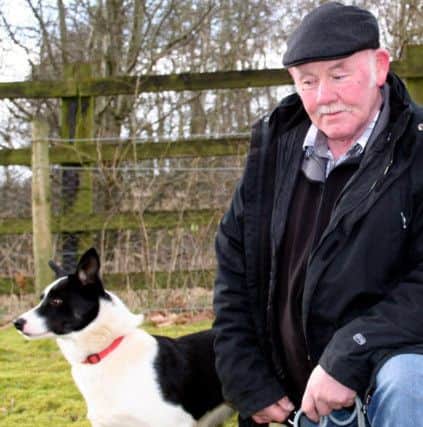 Eifion Hope with his 3,750gns Skipton dog, Dot. Picture: Moule Media, Skipton