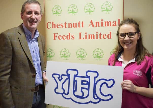 Pictured at the announcement of Chestnutt Animal Feeds Ltd sponsorship of the VIP reception at the forthcoming YFCU gala is James Chestnutt, managing director, Chestnutt Feeds and Hannah McKeown, YFCU events and programmes officer