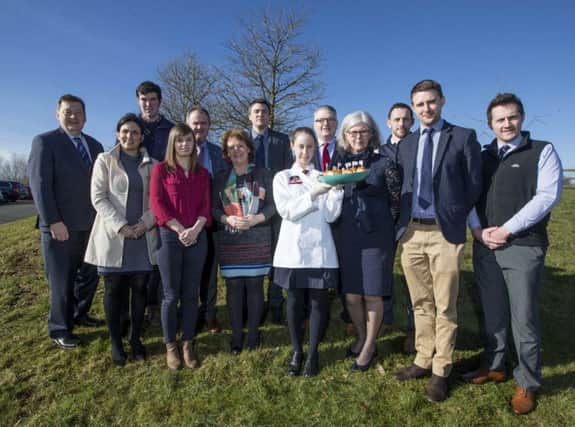ABP Representatives, Judges and Anna Flanagan one of the semi finalists pictured at the ABP Angus Youth Challenge at CAFRE Loughry Campus.