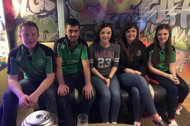 Members taking part in the recent bowling competition in Lisburn. From left to right; Michael Patterson, Neil Armstrong, Nicole Connor, Hannah McLarnin and Michelle Petticrew.