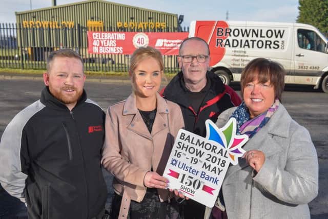 Vickie White, RUAS, joins Colm Nash Snr, Colm Nash Jnr and Charlene McConaghy from Brownlow Radiators to welcome the local business on board as a new sponsor for this years Balmoral Show