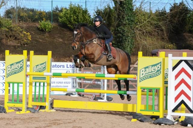 Katie Riley riding Versace Biscuit in the 1.20m Showjumping