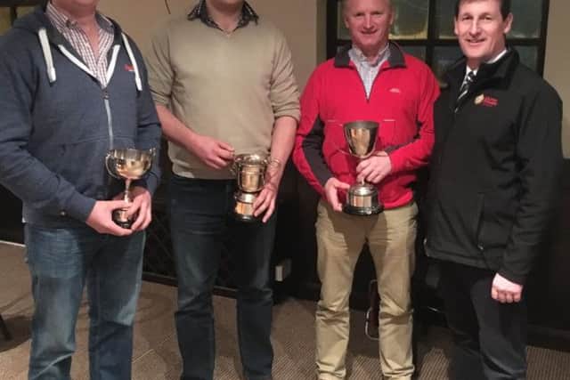 Group winners Roger McCracken, David Matthews, Gerard Monan and UFU's Wesley Aston