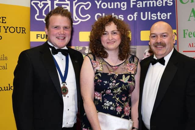 Martin Malone, NFU Mutual with wife Allison pictured along with YFCU president James Speers at the Arts Gala, sponsored by NFU Mutual