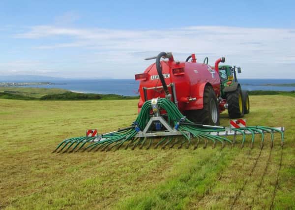 A Redrock slurry tanker with dribble bar attached
