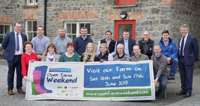 Bank of Ireland Open Farm Weekend held a training day at CAFRE Greenmount for their 2018 participating farms. Pictured with new and former hosts is Barclay Bell, BOIOFW Chairman, and Richard Primrose, Bank of Ireland Agriculture Manager NI along with visiting speakers and members of the BOIOFW steering group.