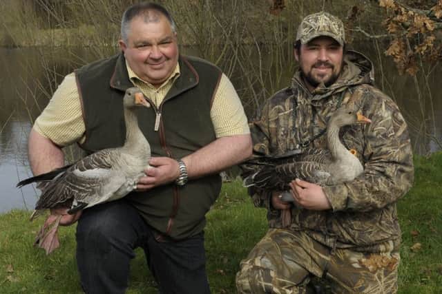 Derek Lutton (event director) and Andrew Sloan (duck and goose calling expert)