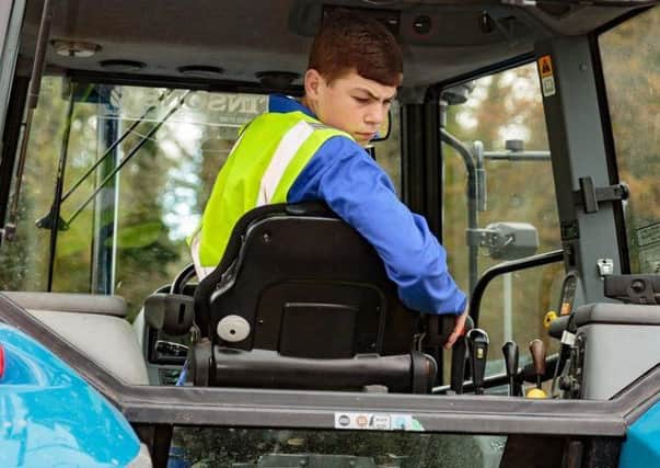 A young tractor driver pictured during a recent 13-15 year old tractor driving course at CAFRE.