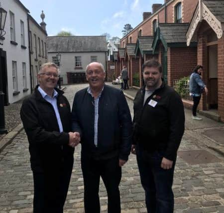 UFU President Ivor Ferguson pictured with Albert McClelland, South East Fermanagh Group Manager, and Derek Lough, UFU Membership Director.