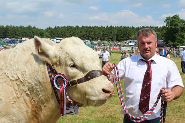 Joe Wilson, from Newry, with the Beef Inter-Breed Champion at this year's Armagh Show