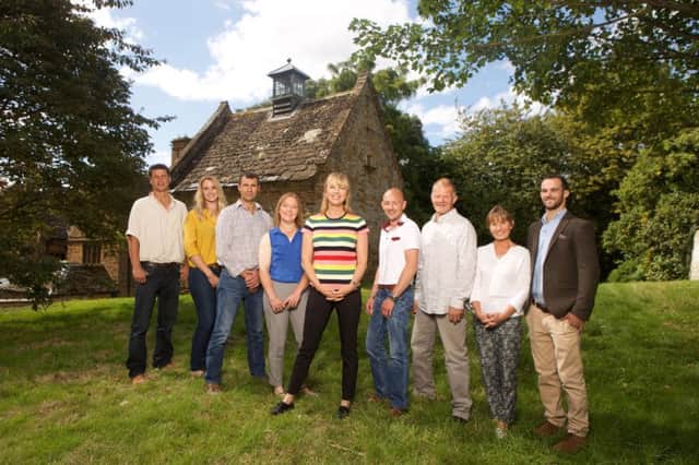 Programme Name: Love in the Countryside - TX: n/a - Episode: n/a (No. Generics) - Picture Shows: (L-R) Paul, Heather, Peter, Christine, Sara Cox, Richard, Mark, Wendy, Ed - (C) Fremantle Media Ltd - Photographer: Pete Dadds
