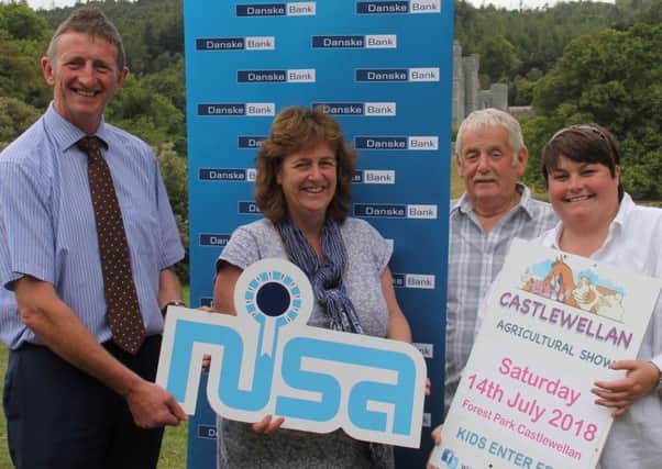 Robert McCullough Head of Agribusiness at Danske Bank, Fiona Patterson NISA Chairlady, RJ McCauley Castlewellan Show Sheep section and Alexandra Woods Castlewellan Show PR & Assistant Secretary.