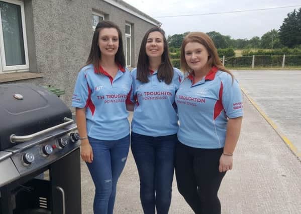 Bleary YFC girls Laura Pennington, Amy Richardson and Emma Malcomson on the barbecue