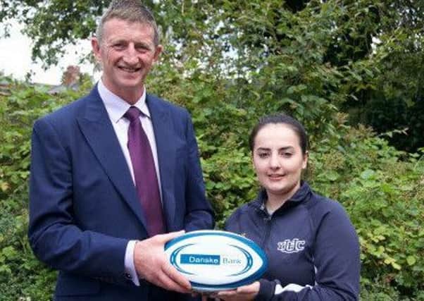 Robert McCullough, head of agribusiness from competition sponsor Danske Bank is pictured with Corrina Fleming, YFCU senior programmes co-ordinator