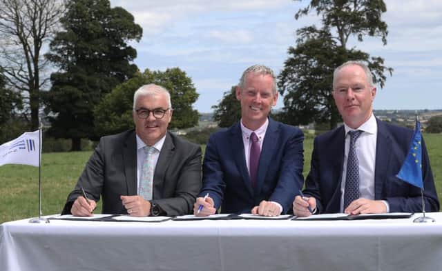 Richard Kennedy, Group CEO at Devenish, Andrew McDowell, Vice President of the European Investment Bank and Owen Brennan, Chairman of Devenish