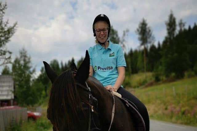 Hannah Shaw, Spa YFC member enjoys horse riding during her Norwegian exchange