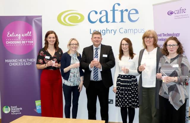 Pictured at the CAFRE and FSA event to support ice cream manufacturers tackling the sugar reduction challenge, Joanne Casey (FSA); Claire Heron (CAFRE); Ashley Baker (Kerry Group); Emily Watson (FDF), Sharon Gilmore (FSA) and Roisin Lagan (CAFRE).