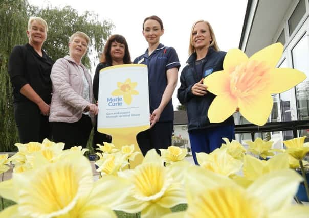 Anne Hannan, Marie Curie Partnership Manager is pictured with Moy Park team members Mary Daly and Jacquie Montgomery along with Debbie Moore, Marie Curie Ward Sister and Janine Martin from Moy Park to announce the launch of a new UK wide charity partnership.