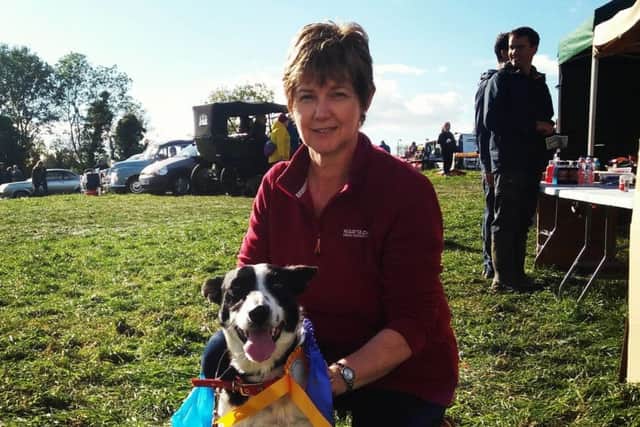 Roberta Fee with Susie, one of the prize-winners from the Dog Show